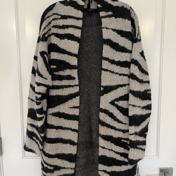 NWOT ALL SAINTS Tessa Coatigan - Medium - Zebra Print - Picture 5 of 7